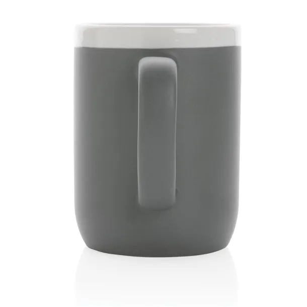  Keramička šalica s bijelim rubom, 300 ml - XD Collection Siva Bijela