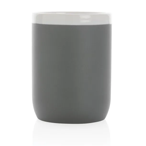  Keramička šalica s bijelim rubom, 300 ml - XD Collection Siva Bijela