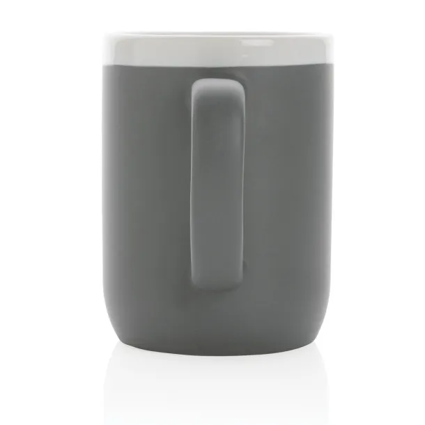  Keramička šalica s bijelim rubom, 300 ml - XD Collection Siva Bijela