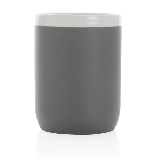  Keramička šalica s bijelim rubom, 300 ml - XD Collection Siva Bijela