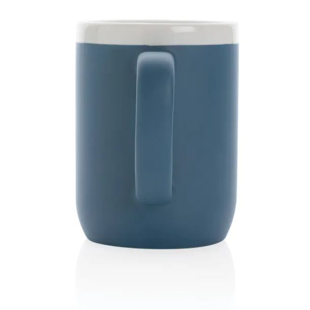  Keramička šalica s bijelim rubom, 300 ml - XD Collection Plava Bijela