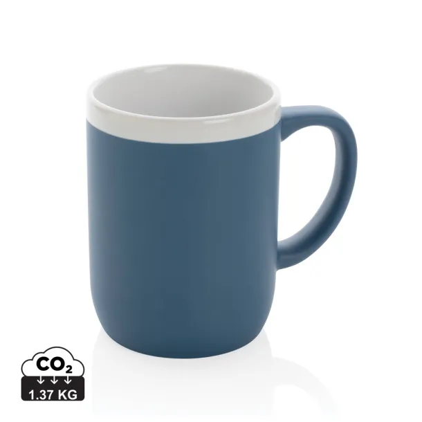 Ceramic mug with white rim - XD Collection Plava White