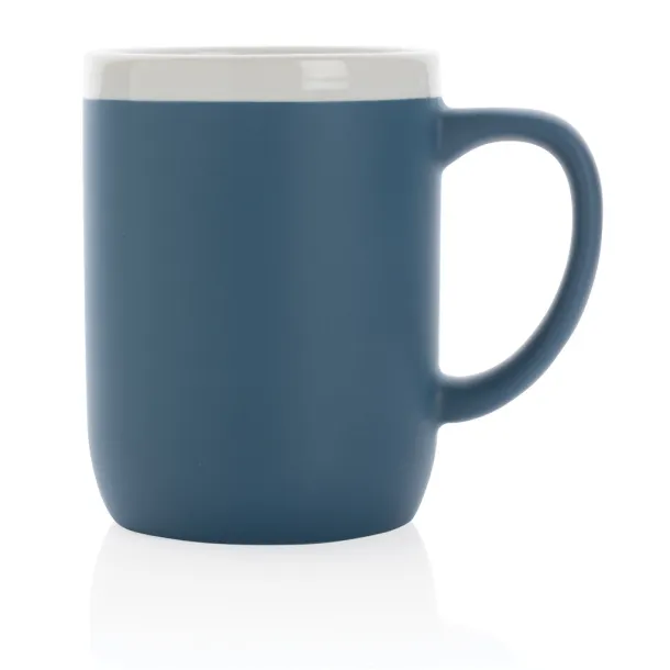  Keramička šalica s bijelim rubom, 300 ml - XD Collection Plava Bijela