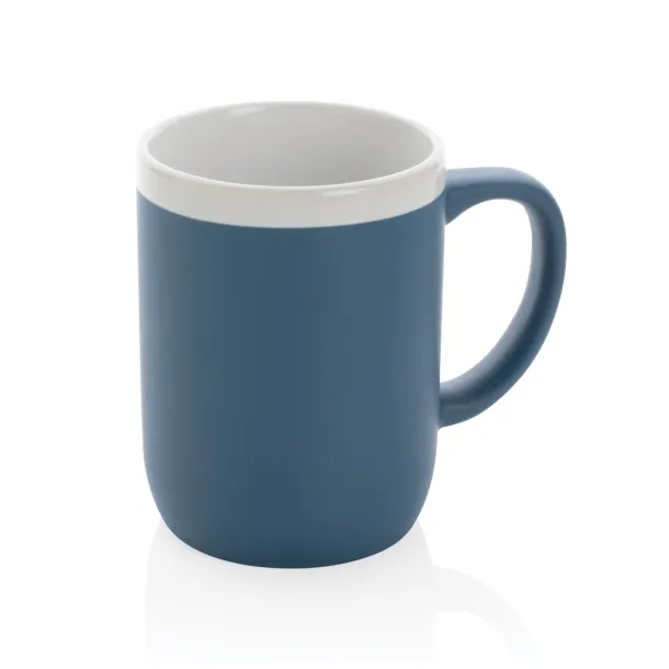  Keramička šalica s bijelim rubom, 300 ml - XD Collection Plava Bijela