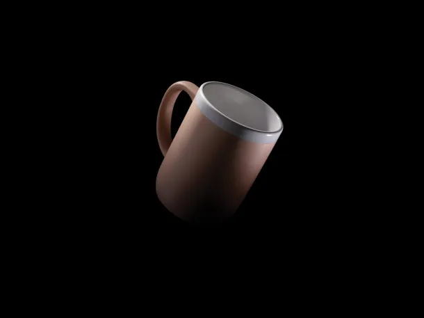  Keramička šalica s bijelim rubom, 300 ml - XD Collection brown, white Bijela