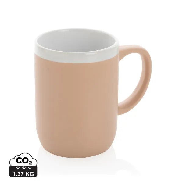  Ceramic mug with white rim - XD Collection brown White