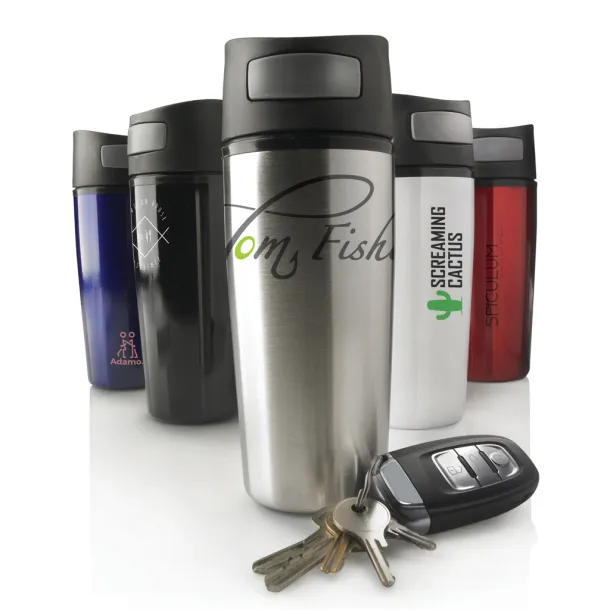  Auto šalica bez drške, 300 ml - XD Design Bijela Crna