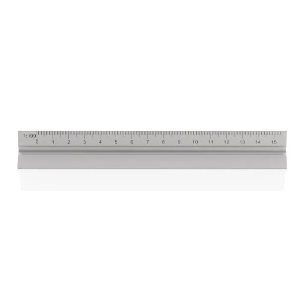  15cm. Aluminum triangular ruler - XD Collection Silver 