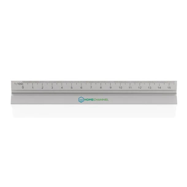  15cm. Aluminum triangular ruler - XD Collection Silver 