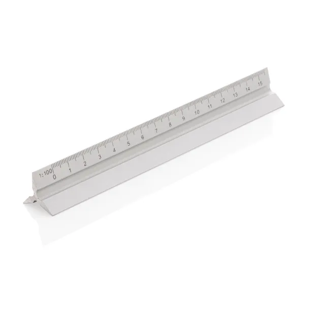  15cm. Aluminum triangular ruler - XD Collection Silver 