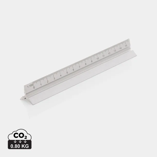  15cm. Aluminum triangular ruler - XD Collection Silver 