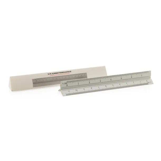  15cm. Aluminum triangular ruler - XD Collection Silver 