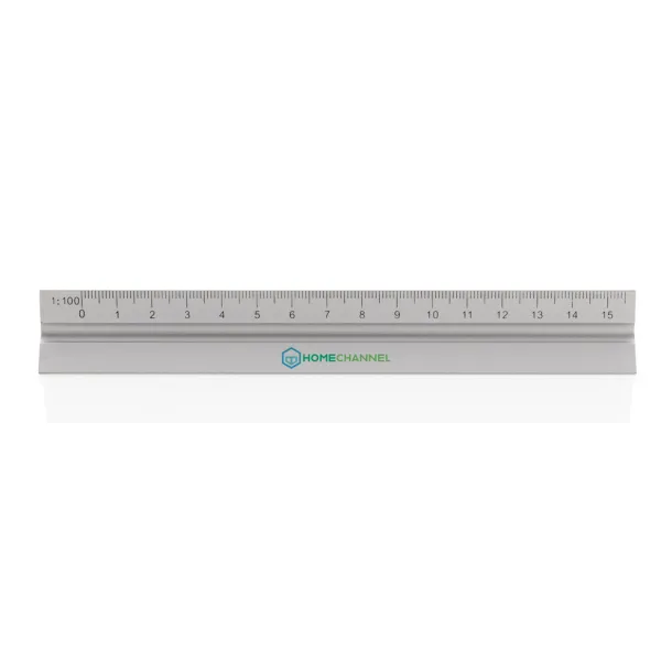  15cm. Aluminum triangular ruler - XD Collection Silver 