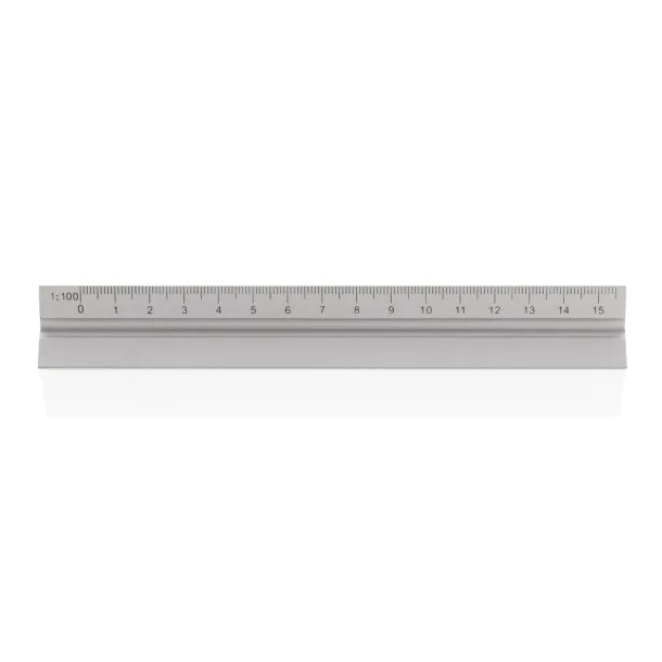  15cm. Aluminum triangular ruler - XD Collection Silver 