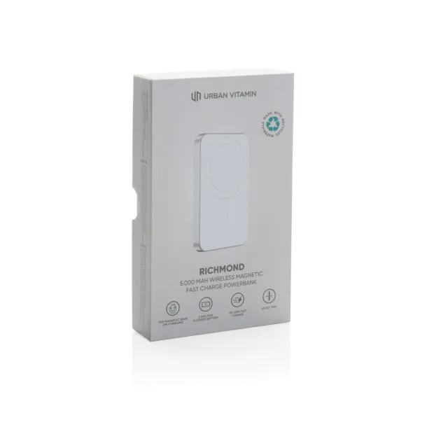  Urban Vitamin Richmond prijenosna baterija od RCS plastike/aluminija, 5 000 mAh - Urban Vitamin Srebrna