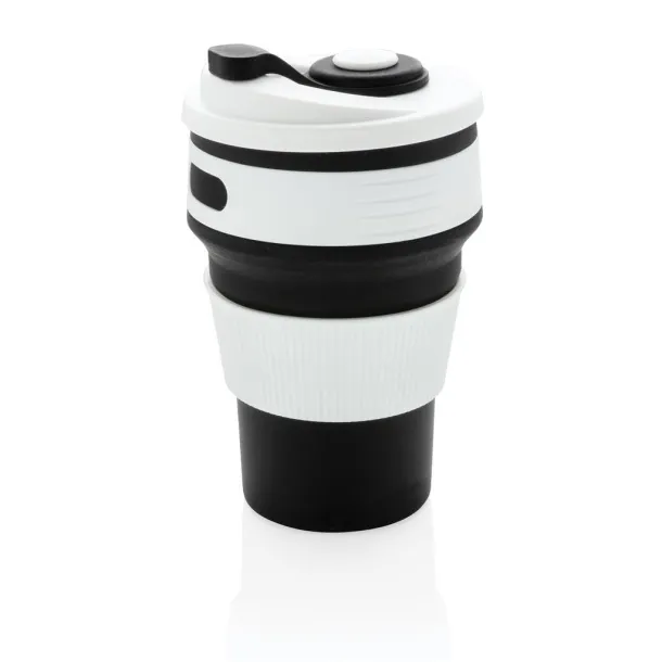  sklopiva silikonska šalica, 350 ml - XD Collection Crna