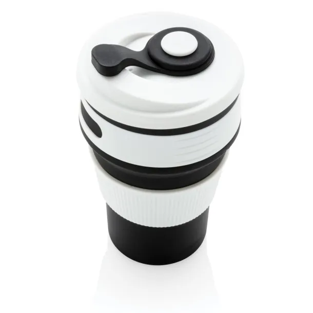  sklopiva silikonska šalica, 350 ml - XD Collection Crna