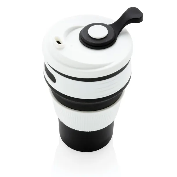 sklopiva silikonska šalica, 350 ml - XD Collection Crna