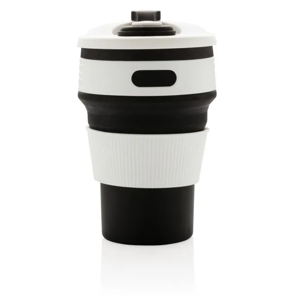  sklopiva silikonska šalica, 350 ml - XD Collection Crna