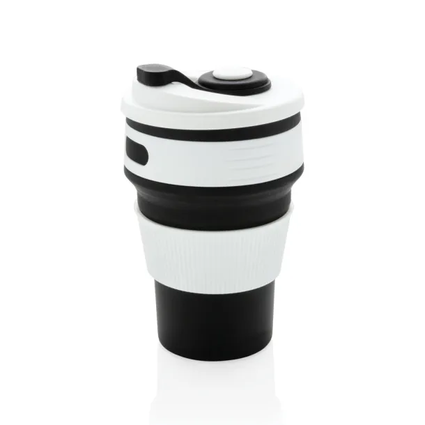  sklopiva silikonska šalica, 350 ml - XD Collection Crna