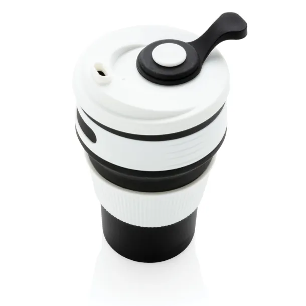  sklopiva silikonska šalica, 350 ml - XD Collection Crna