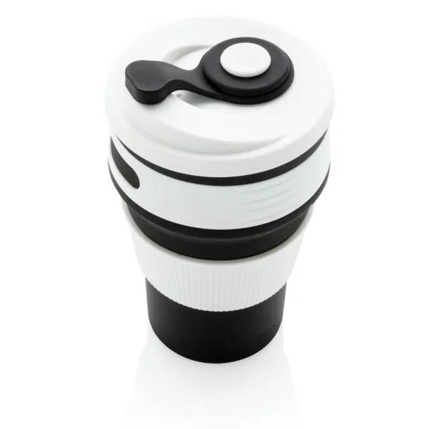  sklopiva silikonska šalica, 350 ml - XD Collection Crna