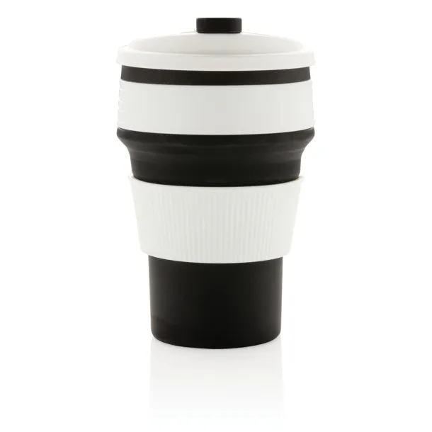  sklopiva silikonska šalica, 350 ml - XD Collection Crna