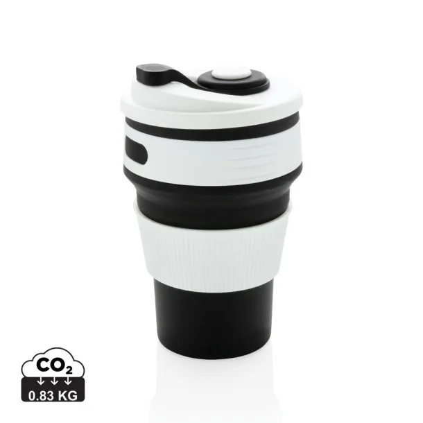  sklopiva silikonska šalica, 350 ml - XD Collection Crna