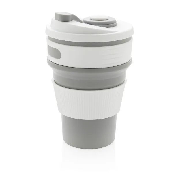  sklopiva silikonska šalica, 350 ml - XD Collection Siva