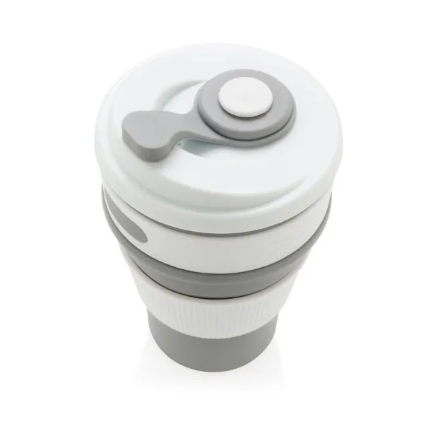  sklopiva silikonska šalica, 350 ml - XD Collection Siva