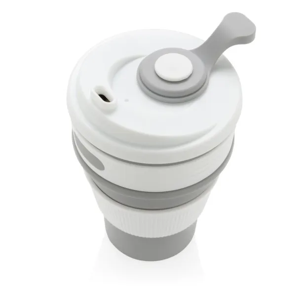  sklopiva silikonska šalica, 350 ml - XD Collection Siva