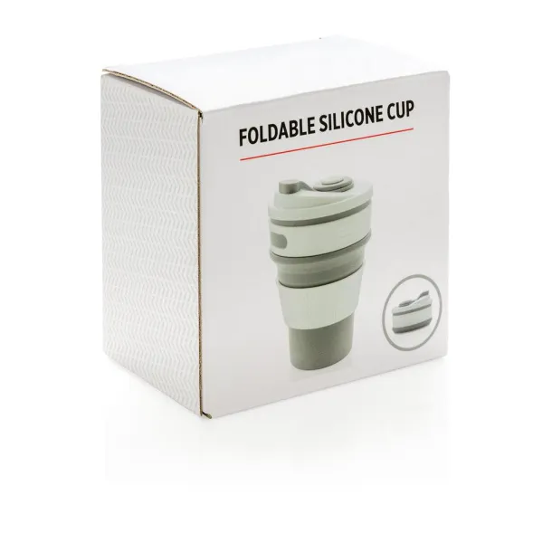  sklopiva silikonska šalica, 350 ml - XD Collection Siva