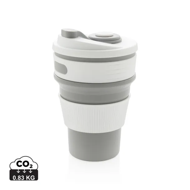  sklopiva silikonska šalica, 350 ml - XD Collection Siva