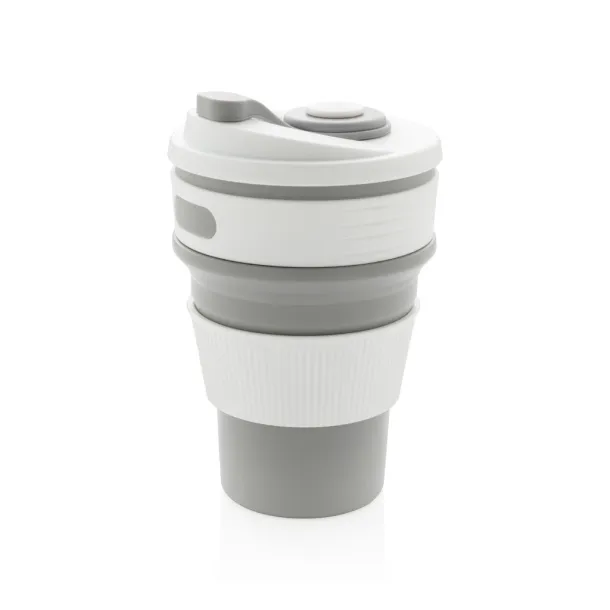  sklopiva silikonska šalica, 350 ml - XD Collection Siva