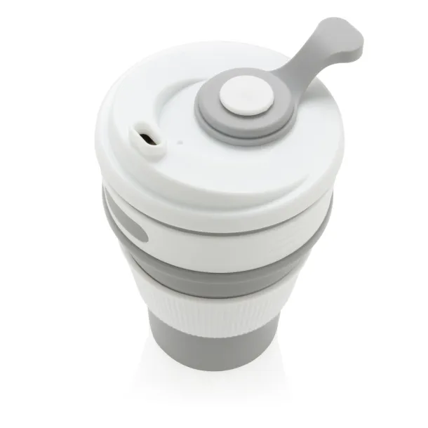  sklopiva silikonska šalica, 350 ml - XD Collection Siva