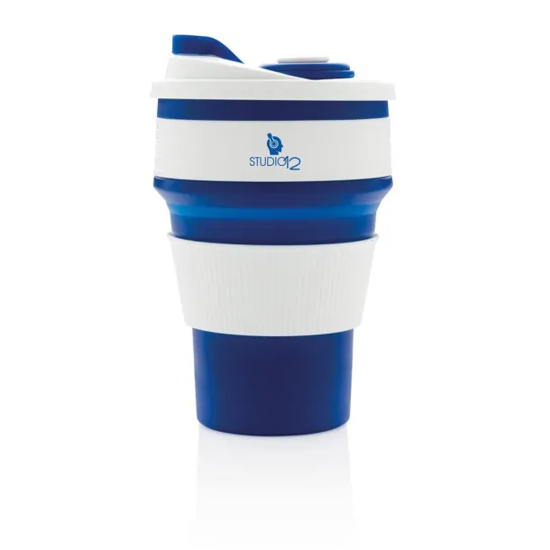  sklopiva silikonska šalica, 350 ml - XD Collection Plava
