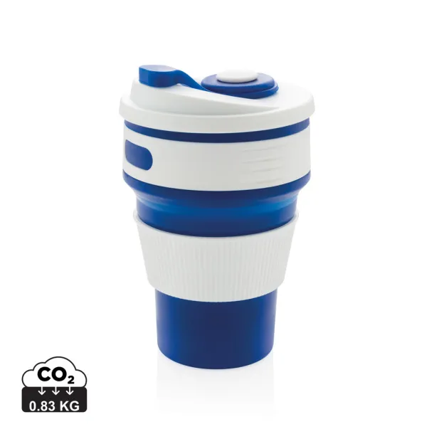  sklopiva silikonska šalica, 350 ml - XD Collection Plava