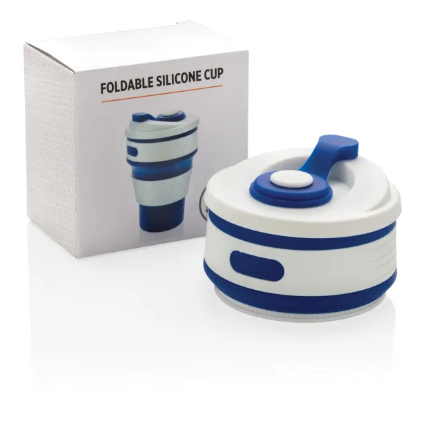  sklopiva silikonska šalica, 350 ml - XD Collection Plava