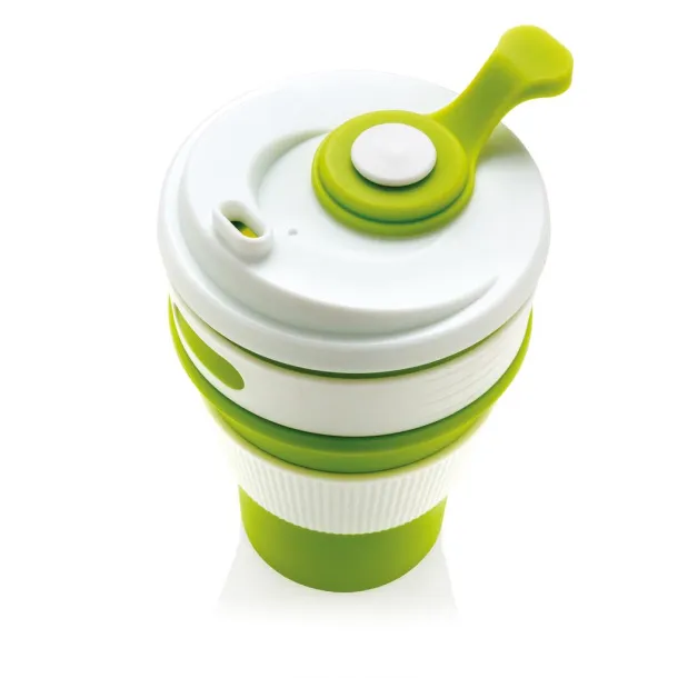  sklopiva silikonska šalica, 350 ml - XD Collection Zelena 