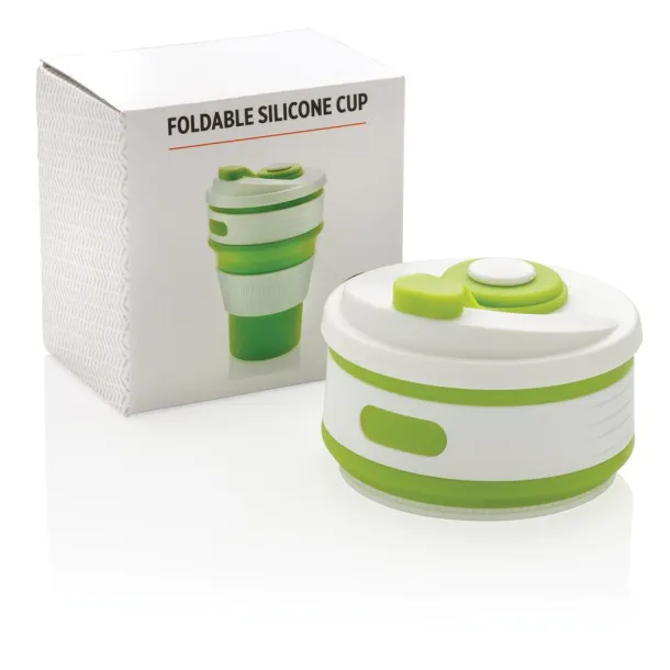  sklopiva silikonska šalica, 350 ml - XD Collection Zelena 
