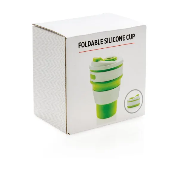  sklopiva silikonska šalica, 350 ml - XD Collection Zelena 