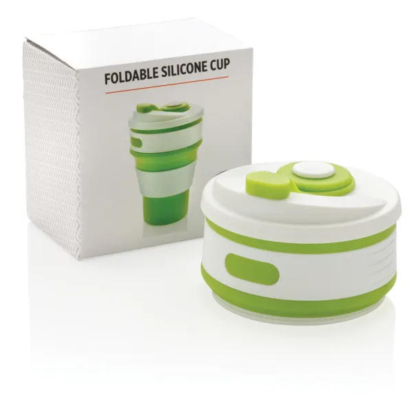  sklopiva silikonska šalica, 350 ml - XD Collection Zelena 