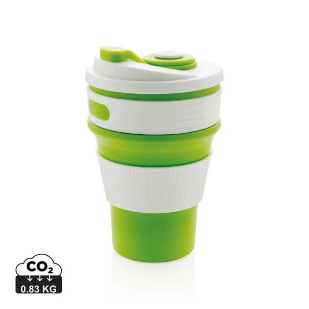  sklopiva silikonska šalica, 350 ml - XD Collection Zelena 