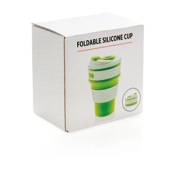  sklopiva silikonska šalica, 350 ml - XD Collection Zelena 