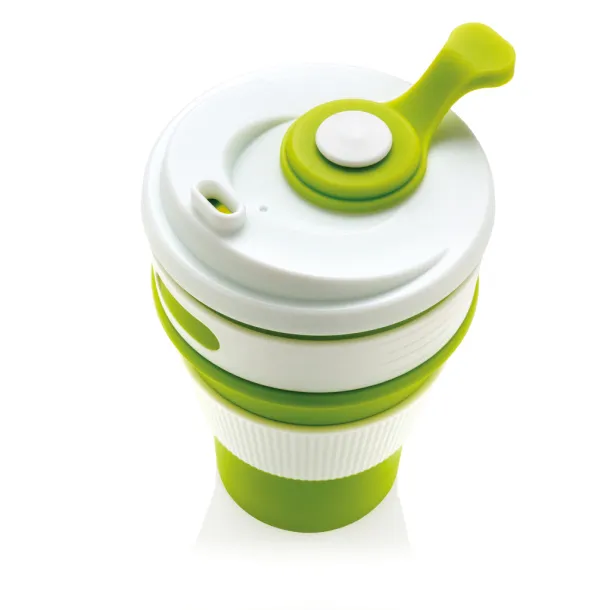  sklopiva silikonska šalica, 350 ml - XD Collection Zelena 