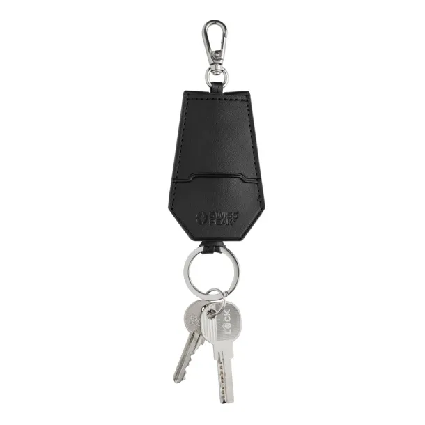 SP Tula RCS certified recycled PU key holder and pen set - Swiss Peak Black 