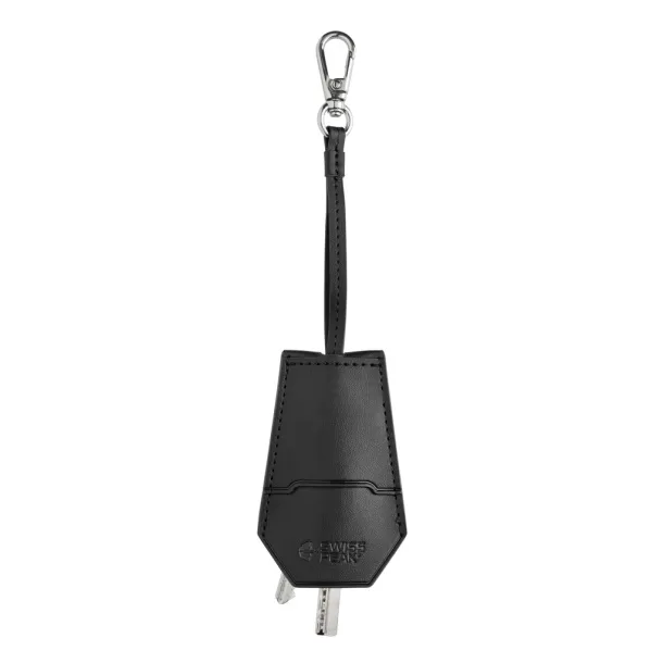 SP Tula RCS certified recycled PU key holder and pen set - Swiss Peak Black 