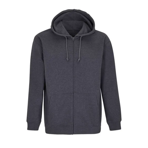 SOL'S CARTER unisex hoodie s patentnim zatvaračem, 280 g/m2 - SOL'S Charcoal Melange