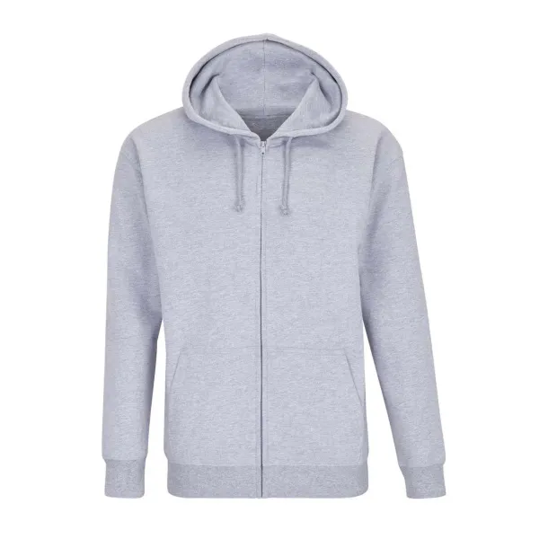 SOL'S CARTER unisex hoodie s patentnim zatvaračem - SOL'S Grey Melange