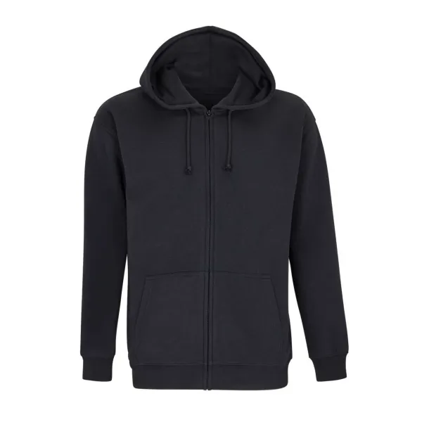 SOL'S CARTER unisex hoodie s patentnim zatvaračem, 280 g/m2 - SOL'S Crna
